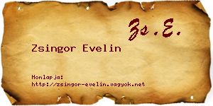 Zsingor Evelin névjegykártya
